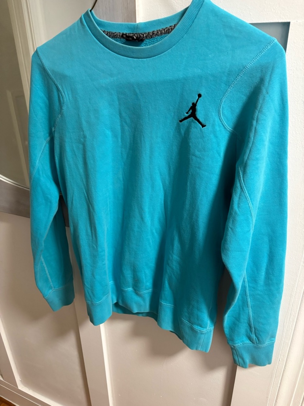 Jordan Men's Crewneck Sweatshirt - Turquoise with Black Jumpman